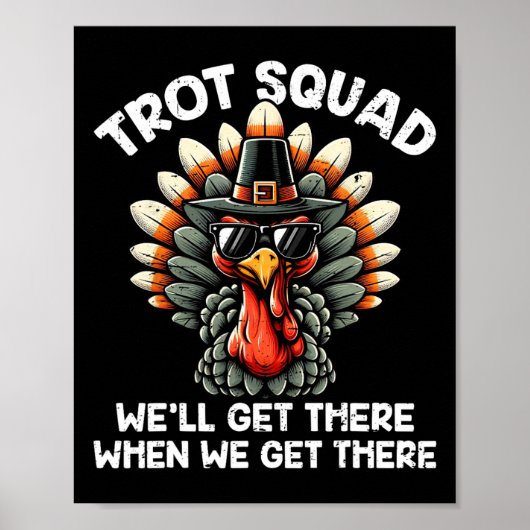 Poster Turkey Trot Squad Funny Thanksgiving Running Costu (Devant)