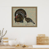 Poster Turkeys Standard Bronze Portrait (Cuisine)