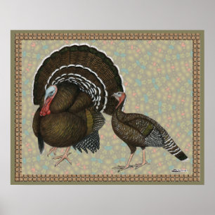 Poster Turkeys Standard Bronze Portrait
