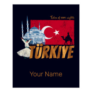 Poster Türkiye Istanbul Pavillon Vintage Turquie Souvenir