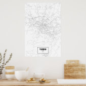 Poster Turku, Finlande (noir sur blanc) (Cuisine)