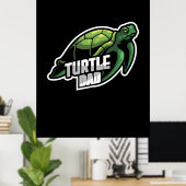 Poster Turlte Lover | Papa de la tortue (Bureau à domicile)