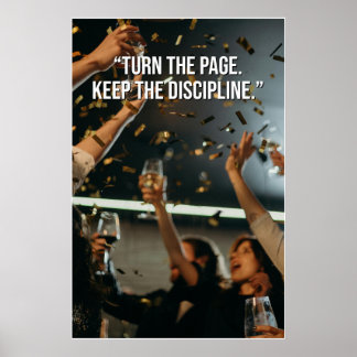 Poster Turn the Page Keep the Discipline Motivation Poste