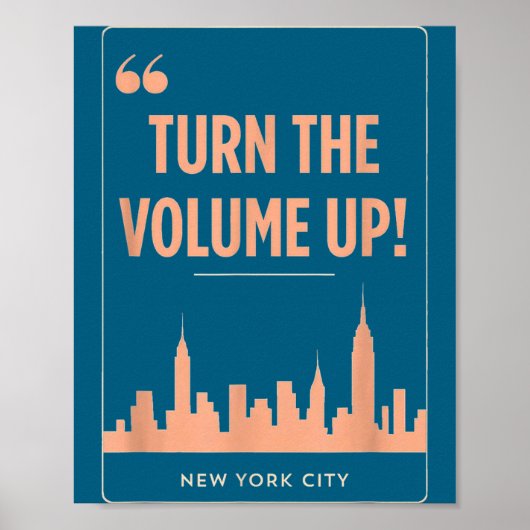 Poster Turn The Volume Up Nyc Skyline Zohran Mamdani For  (Devant)