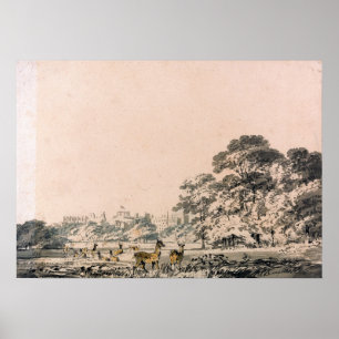 Poster Turner - Château et parc de Windsor avec cerfs