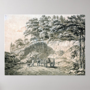 Poster Turner - Homme avec cheval et panier entrant dans
