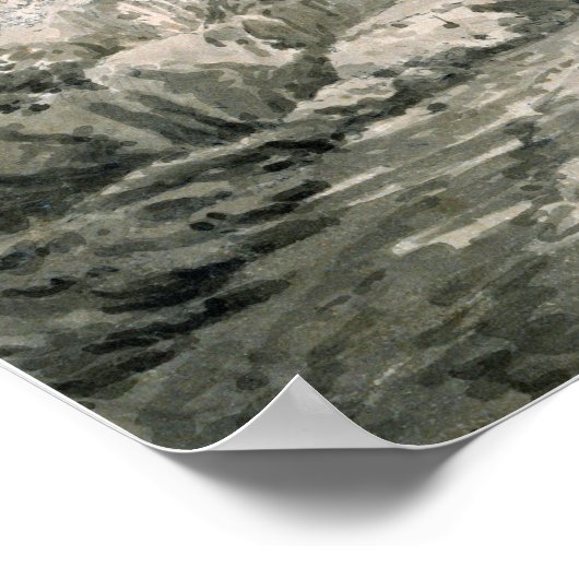 Poster Turner - Homme avec cheval et panier entrant dans (Coin)