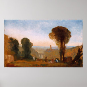 Poster Turner - Paysage italien avec Pont et Tour