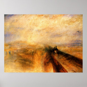 Poster Turner - Pluie vapeur et vitesse Grand Chemin de F