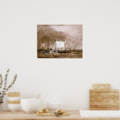 Poster Turner - Scène maritime avec des pêcheurs (Cuisine)