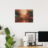 Poster Turner - Vésuve en éruption (Bureau à domicile)