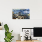 Poster Turner - Vue de Boppart avec personnages (Bureau à domicile)