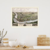 Poster Turners Falls, MA Carte panoramique - 1877 (Cuisine)