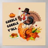 Poster turquie à bulle mignonne (Devant)