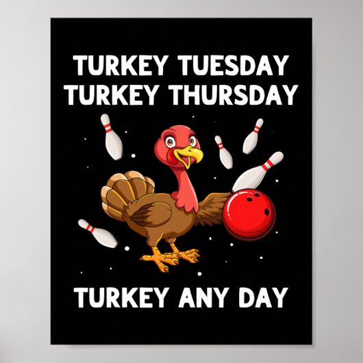 Poster Turquie Bowling Thanksgiving Bowler Strike Spare B (Devant)