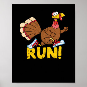 Poster Turquie Courir Costume mignon Wild Thanksgiving Ru