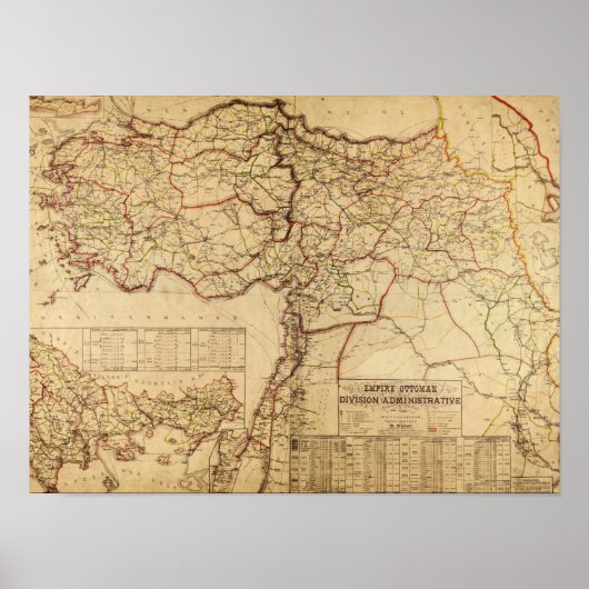 Poster Turquie, Empire ottomanCarte panoramiqueTurquie (Devant)