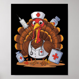 Poster Turquie Infirmière Stethoscope Thanksgiving Fall S