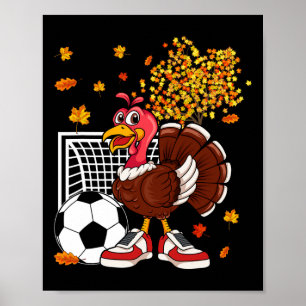 Poster Turquie Jouer Football Joueur Thanksgiving entraîn