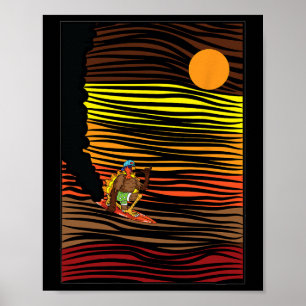 Poster Turquie Surf Thanksgiving Day Sport Automne Automn