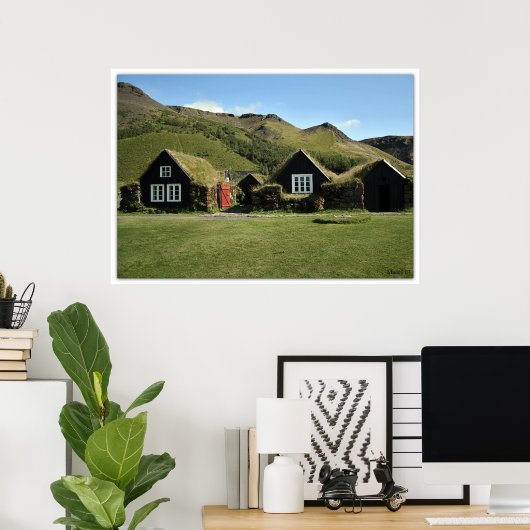 Poster turquoise (Bureau à domicile)