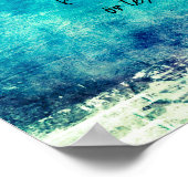 Poster turquoise ajouter une citation peinte dessin en dé (Coin)