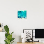 Poster turquoise ajouter une citation peinte dessin en dé (Bureau à domicile)