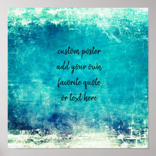 Poster turquoise ajouter une citation peinte dessin en dé (Devant)