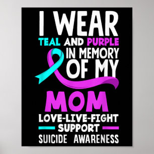 Poster Turquoise &amp ; Violet En Mémoire De Ma Mère Suic