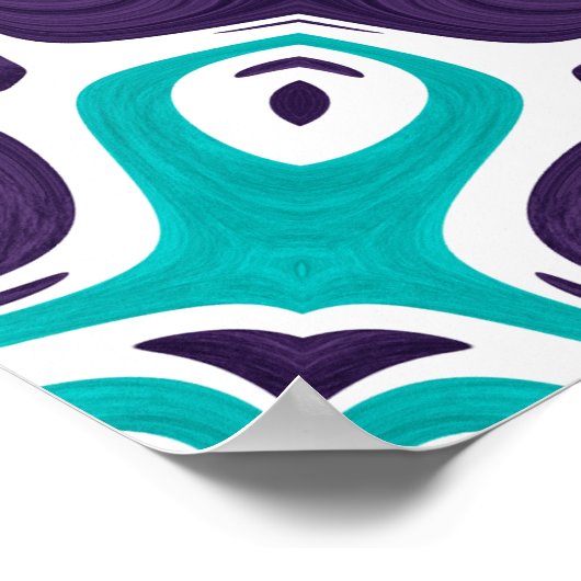 Poster Turquoise and Purple Modern Mandala Pattern (Coin)