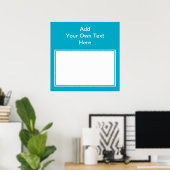 Poster Turquoise avec zone blanche et texte. (Bureau à domicile)