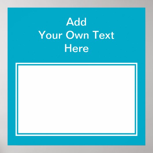 Poster Turquoise avec zone blanche et texte. (Devant)