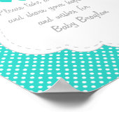 Poster Turquoise, Baby shower d'éléphant gris blanc (Coin)