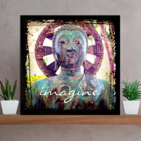 Turquoise Bleu Antique Bouddha Photo Imagine Scrip