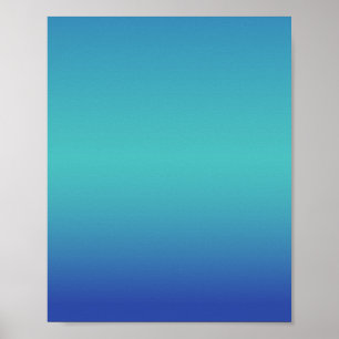Poster Turquoise Bleu Ombré