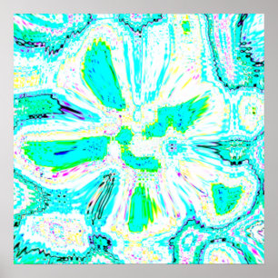 Poster Turquoise bleu vert vert Abstrait Motifs coloré mo