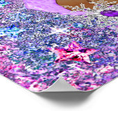 Poster Turquoise bleu violet rose princesse Baby shower e (Coin)