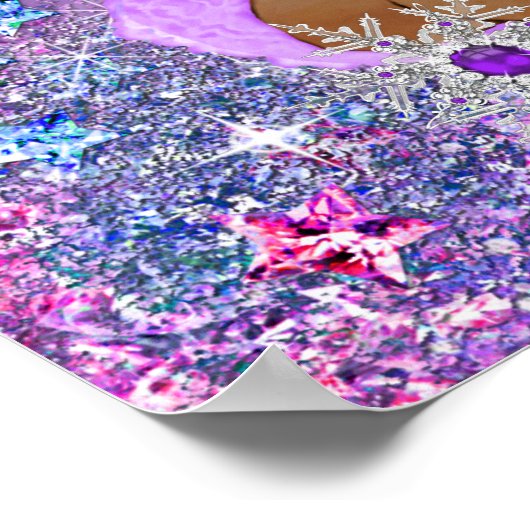 Poster Turquoise bleu violet rose princesse Baby shower e (Coin)