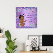 Poster Turquoise bleu violet rose princesse Baby shower e (Bureau à domicile)