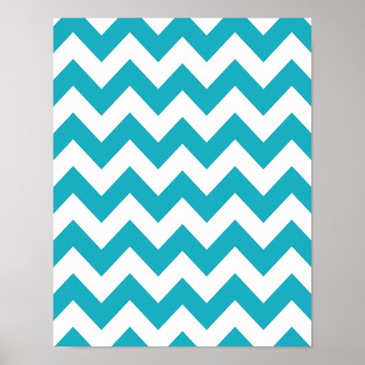 Poster Turquoise Bold Chevron (Devant)