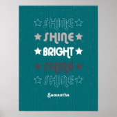 Poster Turquoise. Brille. Lumineux. Brille. Brille. (Devant)