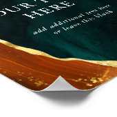Poster Turquoise, Burning Orange & Gold Agate Mariage (Coin)