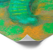 Poster Turquoise Chat Pastel Peinture Animaux de compagni (Coin)