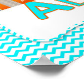 Poster Turquoise Chevron Owl (Coin)