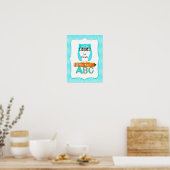 Poster Turquoise Chevron Owl (Cuisine)