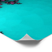 Poster Turquoise coloré, rose et noir fractal (Coin)