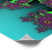 Poster Turquoise coloré, vert et violet fractal (Coin)