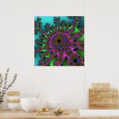 Poster Turquoise coloré, vert et violet fractal (Cuisine)