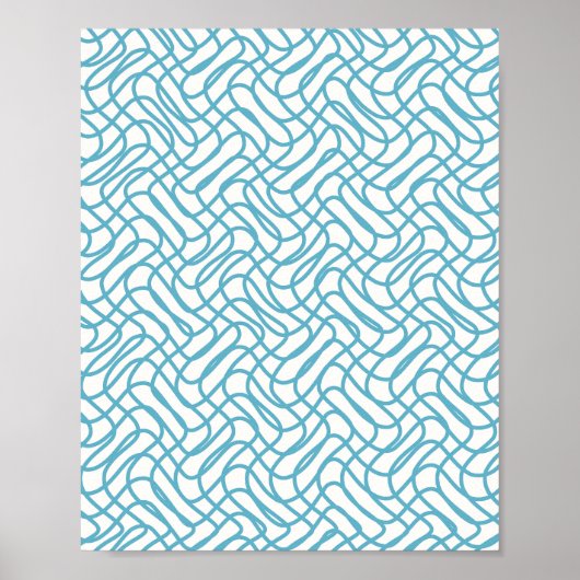 Poster Turquoise du Motif Abstrait (Devant)