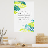 Poster Turquoise et Lemon Tropical Mariage Accueil (Cuisine)